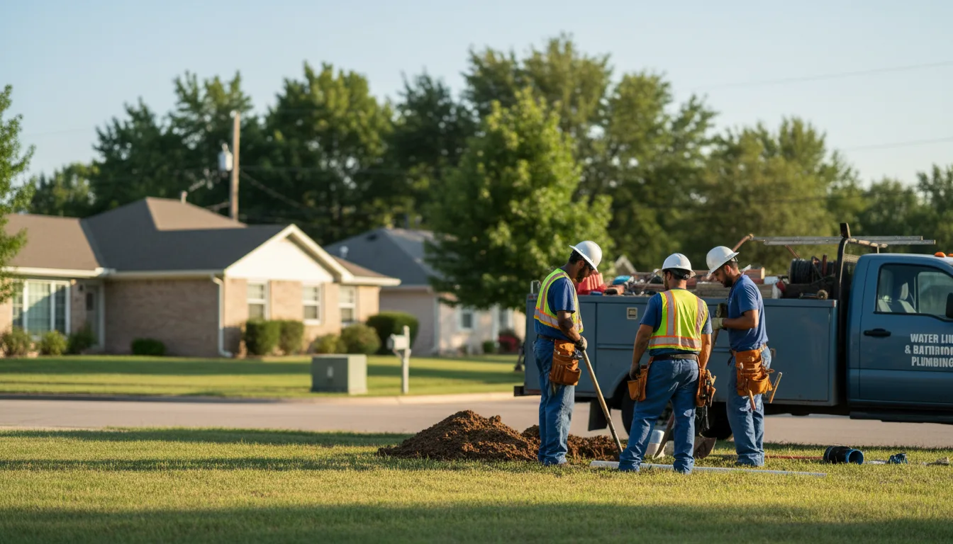 Residential water line and bathroom plumbing service in Labadie, MO